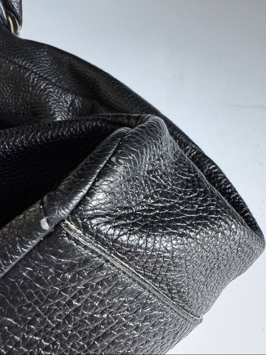 Furla Black Leather Gathered Shoulder Bag with Silver Rings - Picture 7 of 7